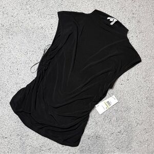 DKNY Black Ruched Top Size M